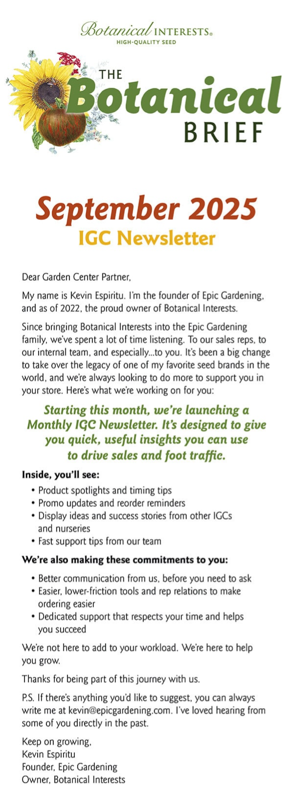 The Botanical Brief - September 2025 IGC Newsletter